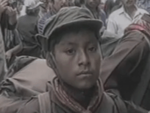 Niño soldado en la tropa zapatista. San Cristóbal de las Casas. 1994.